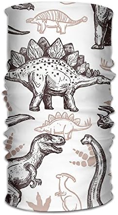 DahelinG Unisex Stylish Dinosaur Clip Art Quick Dry Microfiber Headwear Outdoor Magic Bandana As Neck Gaiter Head Wrap Headband Scarf Face Mask Ultra Soft Elastic One Size