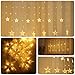 Areskey Star Christmas Lights,138 LED 12 Star Curtain String Lights,Waterproof Star Lights Decorative Bedroom Indoor Outdoor Window Wedding Party Garden,8 Modes RF Remote,Warm White