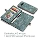 Samsung Galaxy S8 Plus Leather Wallet Phone Case Magnetic Detachable Case with Card Slots Cash Compartment Blue