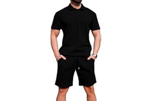 Uni Clau Mens 2 Piece Outfits Summer Polo Shirt and Shorts Set Vacation Workout Sets Muscle Casual Tracksuit