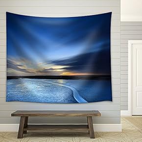 Sunset at The Beach - Fabric Wall Tapestry Home Decor - 51x60 inches