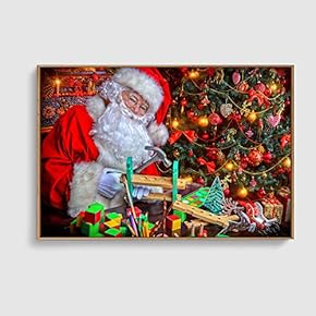 Framed Canvas Home Artwork Decoration Merry Christmas Canvas Wall Art for Living Room, Bedroom - 16x24 inches