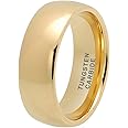TUTISS 3mm 4mm 5mm 6mm 7mm 8mm 10mm Silver/Gold Tungsten Rings for Men Women Couple Fashion Jewelry Engagement Wedding Bands Domed Polished Comfort Fit