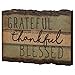 Grateful Thankful Blessed Rustic Bark Look Wood Sign Magnet