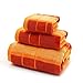 VANWEIDI Bath Hand Towel Sets - Yoga 3pc Hotel & Spa Quality Luxury Bathroom Beach Sheet Super Absorbent Soft Light Rugs - 100% Cotton(Orange)