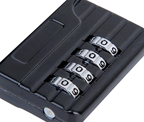 SEPOX Resettable Combination Travel Padlock, 4 Digit Cable Lock for Suitcase, Travel Bag, and Gym Lockers, Filing Cabinets, Toolbox, Case, —Silver/Black Pack of 4 - Thumbnail 5