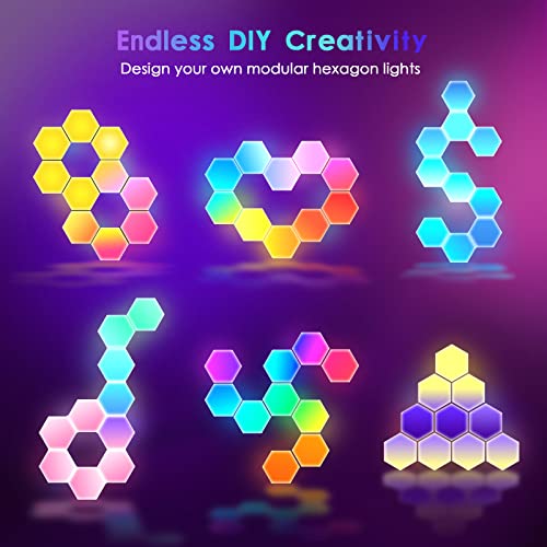 Led Hexagon Lights Smart App Control 16M RGB Colors 4 inch Large 10