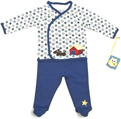 'Twinkle Star' Puppy Kimono Top &amp; Footed Pant 2-Piece Set, Boys (3-6 Months)