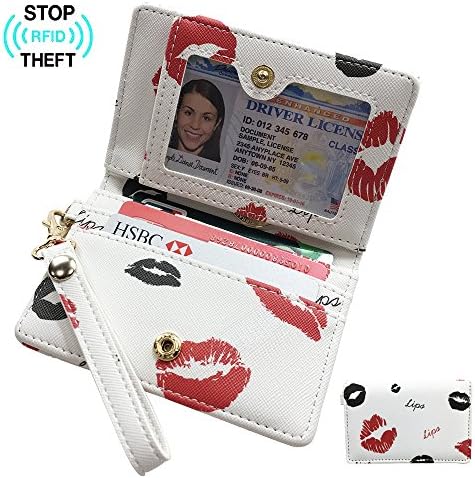 Womens Credit Card Wallet PU Leather Card Holder Slim Front Pocket Wallet Small ID Coin Purse with RFID Blocking