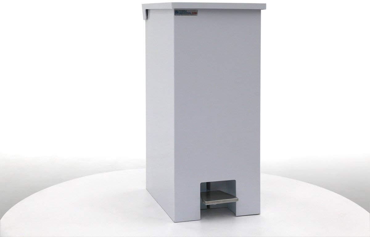 Terra Universal 1456-27A Biosafety Waste Receptacle, 30" Height, 15" Wide, 15" Length, 24 lb, Polypropylene