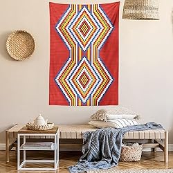 Ambesonne Tribal Tapestry, Traditional Style Mosaic