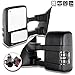 Towing Tow Mirrors Power Heated Dual Glass for 99-02 Ford F250 F350 F450 F550 Super Duty Left&right Passenger&driver Side View Mirror Pair Set Telescoping Folding Black Textured