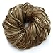 Rose bud Messy Bun Hair Pieces For Women Hair Bun Extension Updo Curly Messy Bun Scrunchie Light Brown & Ash Blonde Mixed
