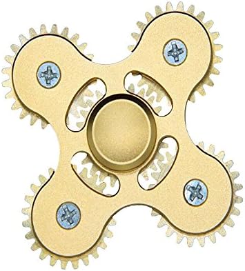JEPN Hand Spinner EDC Toy, Four Tooth Contact Finger Tip Gyroscope Infinite Finger Gyro Hand Spinner, R188 detachable bearing, relieves your stress, ADHD, anxiety, improve focus and attention(Gold)