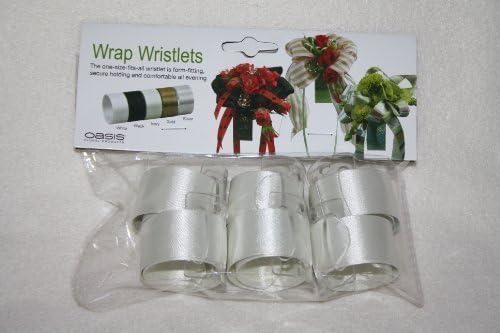 6 full pack Ivory wrap wristlets one size fits all for wrist corsage