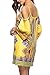 Anatoky Womens Cold Shoulder Spaghetti Strap Tribal Printed Summer Shift Dress,Pattern 7,Medium