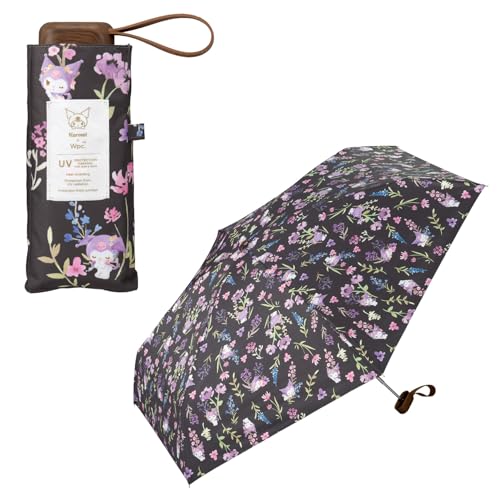 Wpc. 日傘 サンリオキャラクターズ × Wpc. 遮光水彩フラワー 801-SA24-102 遮光水彩フラワー チャコール(クロミ)