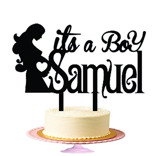 Buy hiusan It'S A Boy Samuel With Pragnent Lady Cake Topper For