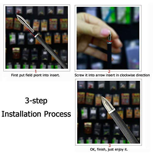 image for Maifield 24 Pack Archery Bullet Field Points 5/16 Inch 9/32 in 11/32 I