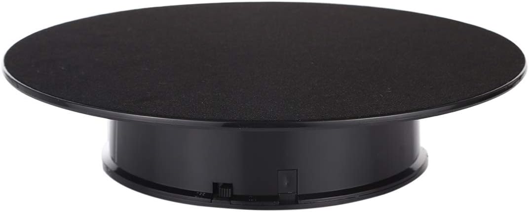 YCDZ STORE Photo Studio 25cm 360 Degree Electric Rotating Turntable Display Stand Video Shooting Props Turntable for Photography, Max Load 3kg, Powered by Battery(Black) (Color : Black)