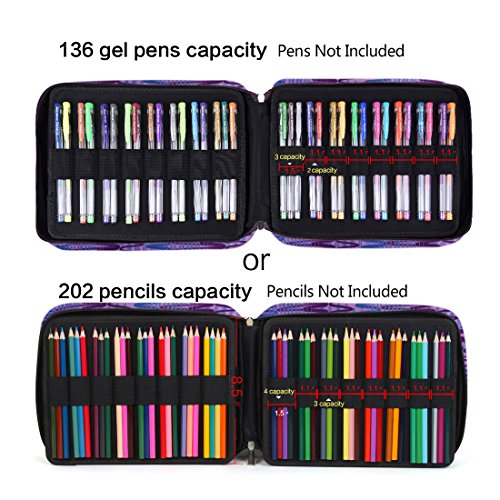 Pencil Case Holder Slot Holds 202 Colored Pencils or 136 Gel Pens