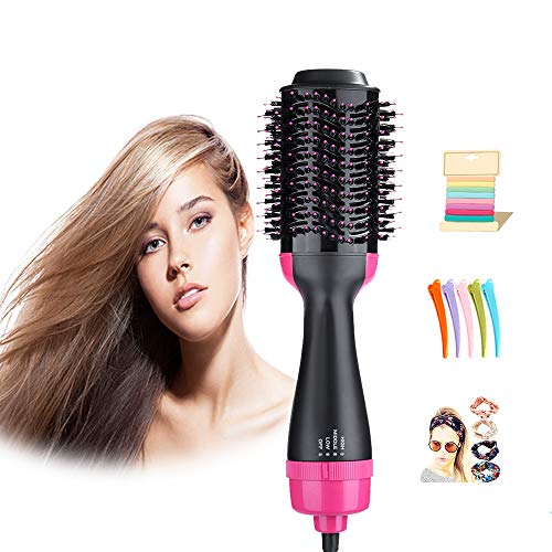 One Step Hair Dryers & Volumizer, Lanic 3 in 1 Hot Air Brush Negative Ion Generator Hair Dryer Brush for Dry, Straighten, Curling,Hair Styling Tool with Negative Ionic Technology for All types Hair