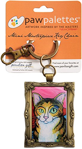 Paw Palettes Golden Framed Brown Tabby Cat Key Chain