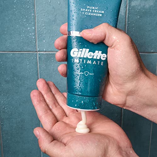 GILLETTE INTIMATE 2 IN 1 PUBIC SHAVE CREAM + CLEANSER, GENTLE FORMULA, FORMULATED FOR PUBIC HAIR & SKIN, WITH ALOE, PARABEN FREE (177 ML)