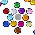 25mm Assorted Colors Flat Back Round Acrylic Rhinestones Plastic Circle Gems for Costume Making Cosplay Jewels Pro Grade Embelishments - 60 Pieces