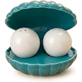 The Bridge Collection Novelty Oyster Salt and Pepper Shaker 3 Piece Set | Hand-Painted- Ceramic Functional &amp; Decorative Beach Kitchen Coastal Decor
