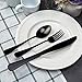 Vilerve - Matte Black Silverware Set – 20-Piece Black Stainless Steel Silverware – Luxury and Modern Design Black Flatware Set – 5 Dinner Utensils – Includes Elegant Box Package
