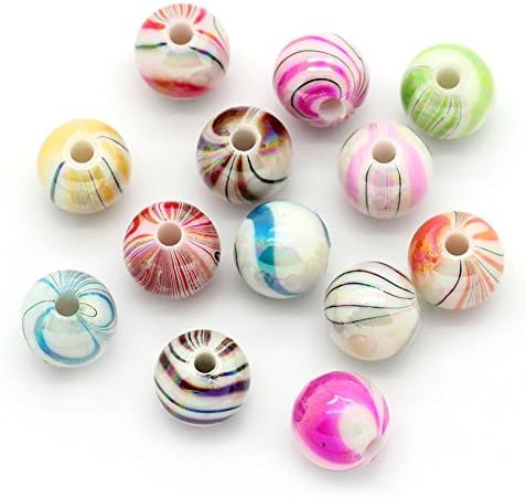 Souarts 300pcs 8mm Multicolor Acrylic Round Ball Loose Beads for Bracelets Making Plastic DIY Jewelry Making Supplies (Candy Color)