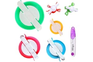 RRIGO Pom Pom Maker, 7PCS Pompom Maker Tool Set for Fluff Ball Weave DIY Wool Yarn Knitting Craft Project for Kids and Adult