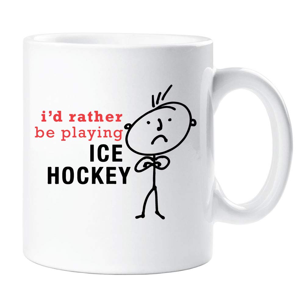 60 Second Makeover Limited Mens I'd Rather Be Playing Ice Hockey Mug Cup Novelty Friend Gift Valentines Gift Dad Friend Boyfriend Brother Uncle