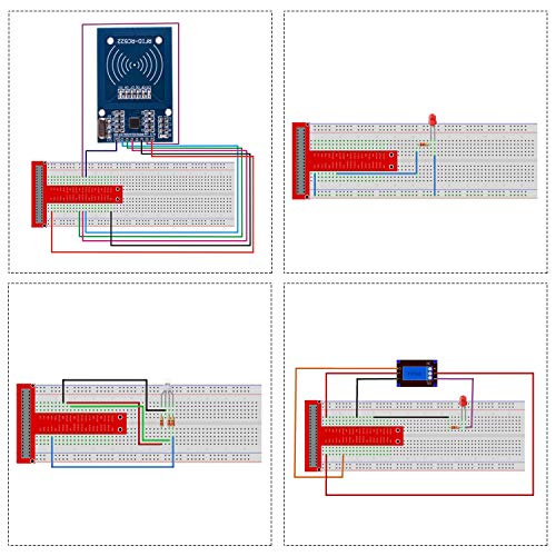 kuman RFID Starter Kit for Raspberry Pi 4 B 3 B/B+, Python C Code, 21 Projects, Electronics and Programming Beginner/Learning Kit (Soldered LCD I2C 1602) - Thumbnail 2