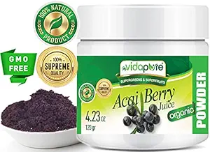 ACAI Powder Organic Freeze-Dried, Pure Natural RAW Gluten-Free, Non-GMO. Natural Booster, Superfood Powder for Smoothie, Beverages. 4.23 oz – 120 gr. by myVidaPure