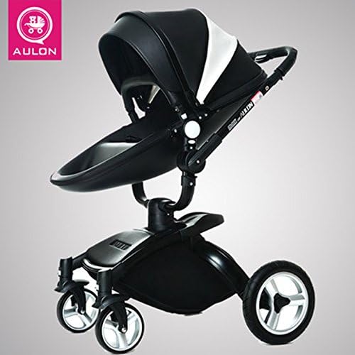 Leather,, Suspension, High-view, Detachable, Washable, Portable and Folding Baby Stroller to Sit or Lie down (New Model 01)
