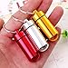 Set of 9 Aluminum Metal Pill Box Case with Keychain - Outdoor Medicine Bottle Key Ring Small First Aid Holder Pill Container
