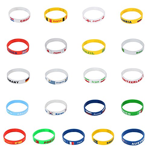 YESIDO Silicone Wrist Band Country Flags Printed Bracelet 2018 World Cup Souvenir Accessories Soccer Football Fan Gift 1pcs