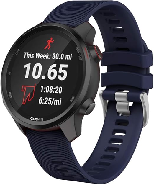 Isabake Correa de Reloj para Garmin Vivoactive 3/3 Music/Forerunner 245/245 Music/Forerunner 645/645 Music, Correa de Repuesto de Silicona Suave para ...