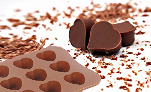Krishna Handmade INDIAN Silicone Chocolate Mould/100% Foodgrade Jelly and Chocolate Mould/Silicone Baking Moulds/Heart Shaped Tray/Colour : BROWN/Best Gift for Friends/[Krish-Misc-PL07] - Thumbnail 3