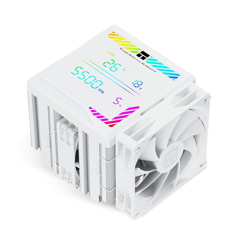 Photo 1 of Thermalright Peerless Assassin 140 Digital White CPU Cooler, Double PWM Fans with 1850RPM Speed, Support Intel lga1700/1851/115X/2011/1200,AMD:AM4/AM5, Computer CPU Cooling,Digital Screen Top Cover