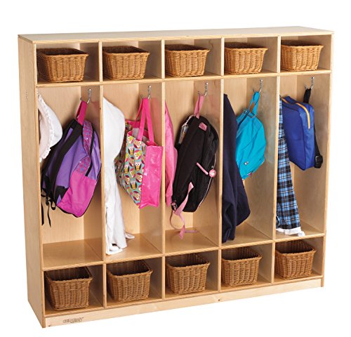 Childcraft 272044 Straight Sided Coat Locker, Wood, 53-3/4" x 13" x 48", Natural Wood Tone - Thumbnail 4