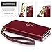 iPhone 7 Plus Case - Terrapin iPhone 7 Plus Wallet - Beautiful Floral Women's Case Folio Flip - Card Slots - Money Pocket - Wristlet - Red with Cute Floral Interior