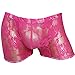 FEESHOW Men's Lace Flower Floral Print Pouch Underwear Boxer Briefs Shorts Rose One size