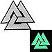 EmbTao Glow in Dark Valknut Triangle Symbol Viking Norse Rune Morale Tactical Iron On Sew On Patch