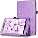 BENTOBEN Case for Fire HD 8 (2018/2017/2016 Release, 8th/7th/6th Generation) Glitter Sparkly Folio Folding Kickstand Smart Cover with Stylus Holder & Auto Wake/Sleep for Amazon Fire HD 8, Purple