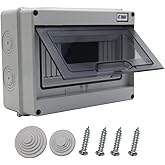 Distribution Protection Box with DIN Rail IP65 ABS Transparent Clear Cover Power mcb Distribution Box for Circuit Breaker Indoor on The Wall 8 Way