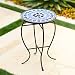 Teal Island Designs Cobalt Mosaic Black Iron Outdoor Accent Table primary