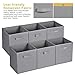 MaidMAX Cloth Storage Cubes Bins Baskets Containers with Dual Handles for Home Closet Nursery Drawers Organizers, Flodable, Dark Gray, Set of 6